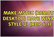 Make mstsc remote desktop have WinXP style UI RDP 6.